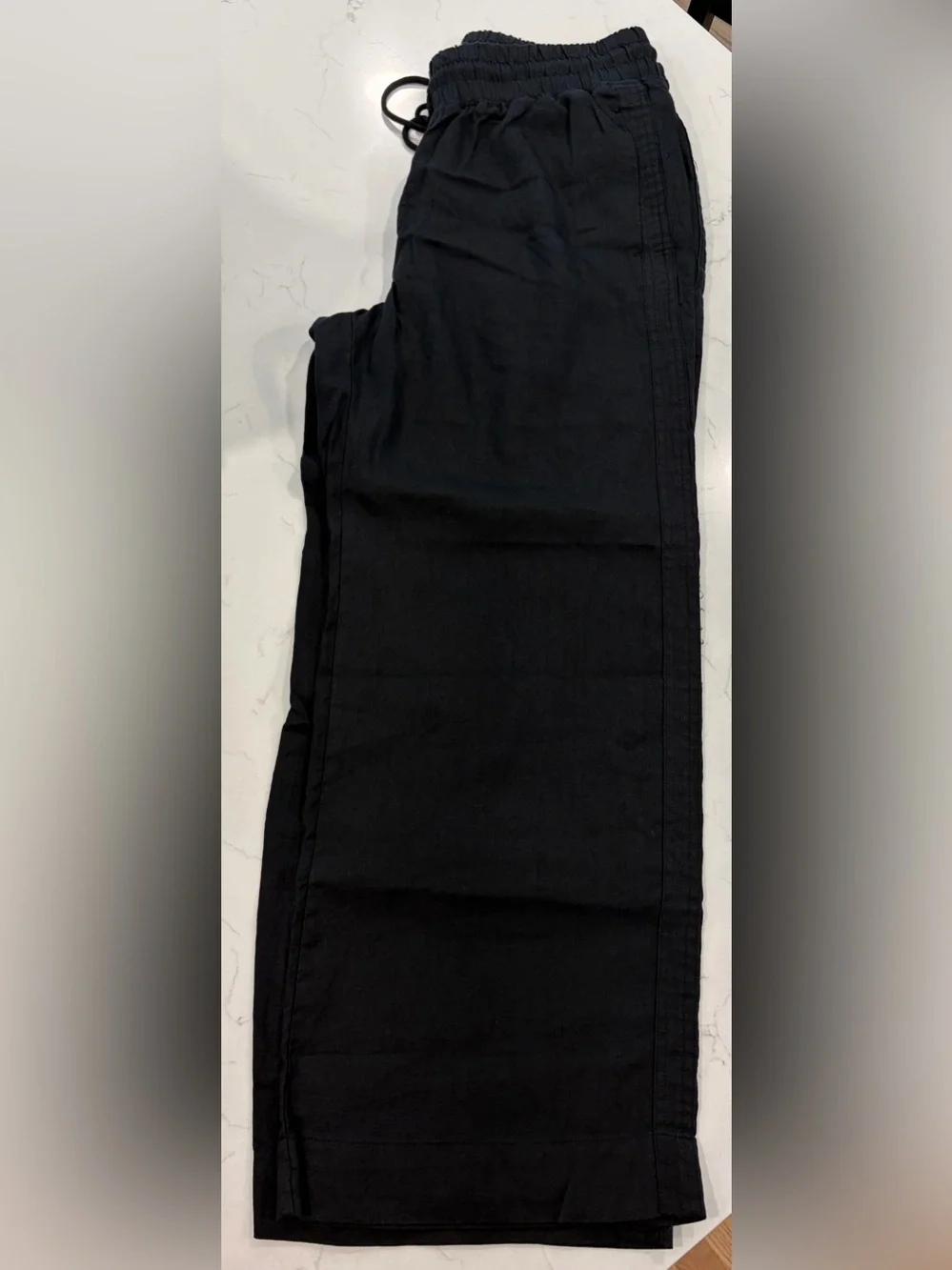 Quince Women’s Black Linen Blend Vest & Pants Outfit - Picture 4 of 7